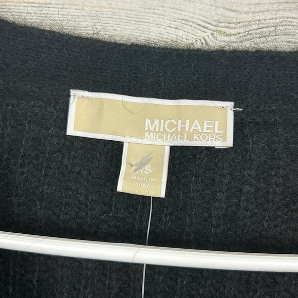 Michael Kors Women’s XS Black Wool Blend Long Oversized Duster Sweater NWT - Picture 6 of 10